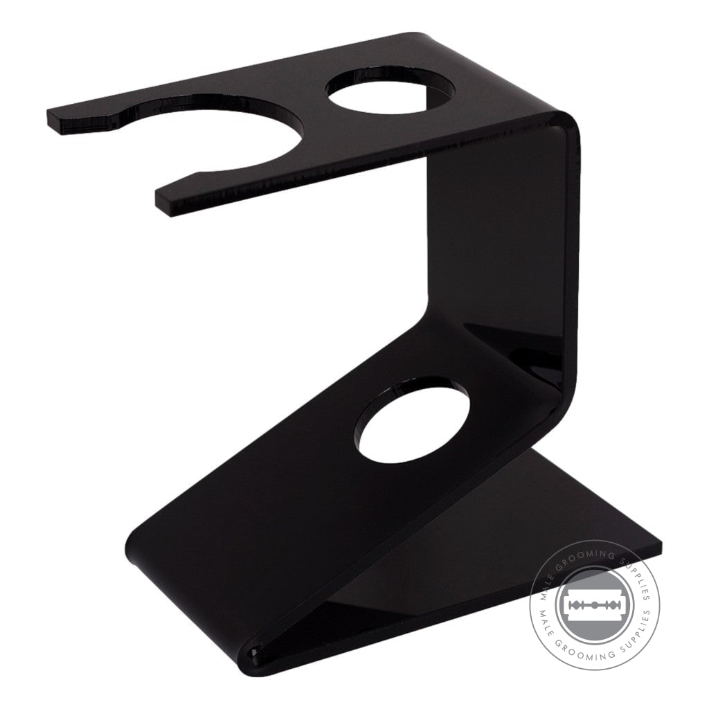 Semogue 0030 black acrylic stand for shaving brush and razor, fits 21mm and 22mm knots
