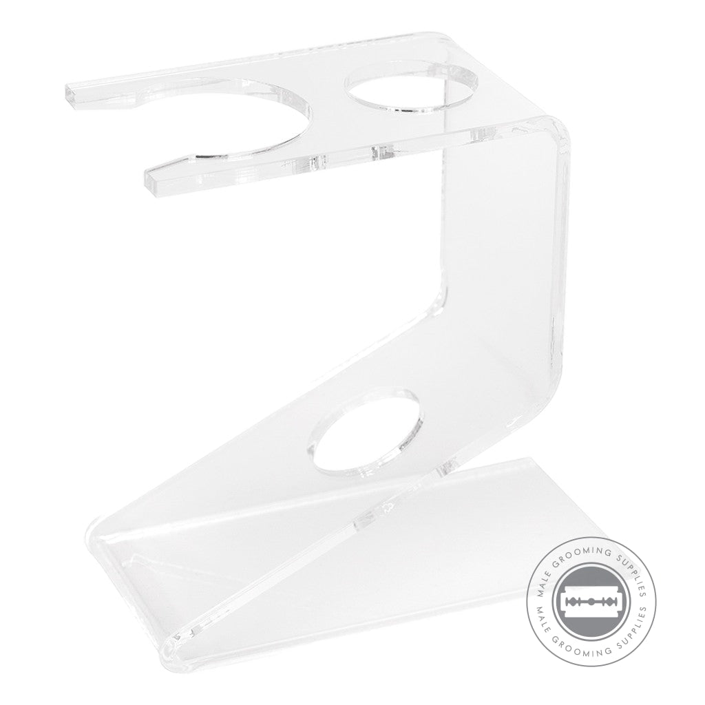 Semogue 0030 transparent acrylic stand for shaving brush and razor, fits 21mm and 22mm knots