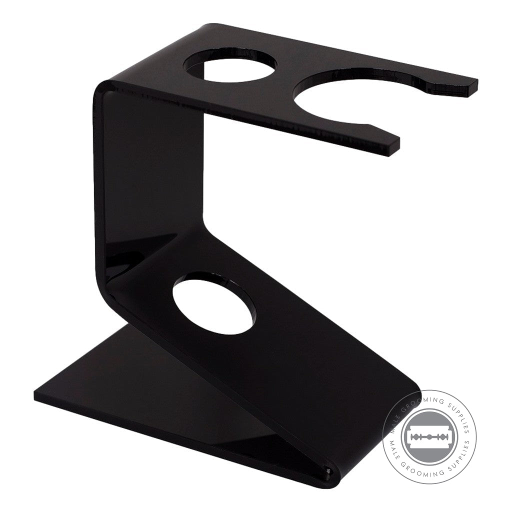 Semogue 0040 black shaving brush stand in glossy acrylic for 24mm and 26mm knots