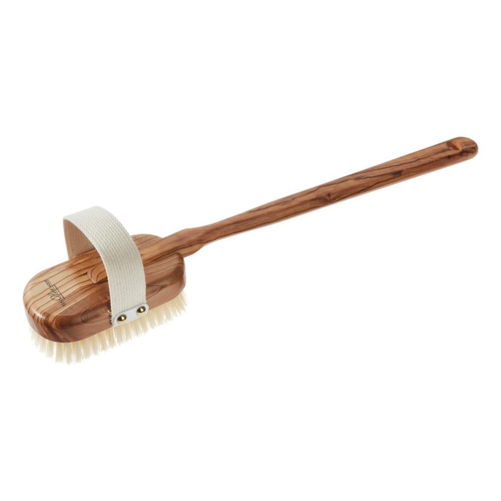 Cyril R. Salter Olive Wood Bath Brush With Detachable Handle & Natural Bristles, 40cm.