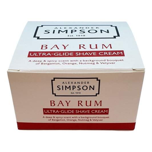Alexander Simpson Bay Rum Shave Cream 180ml – Spicy Ultra Glide Shaving Formula