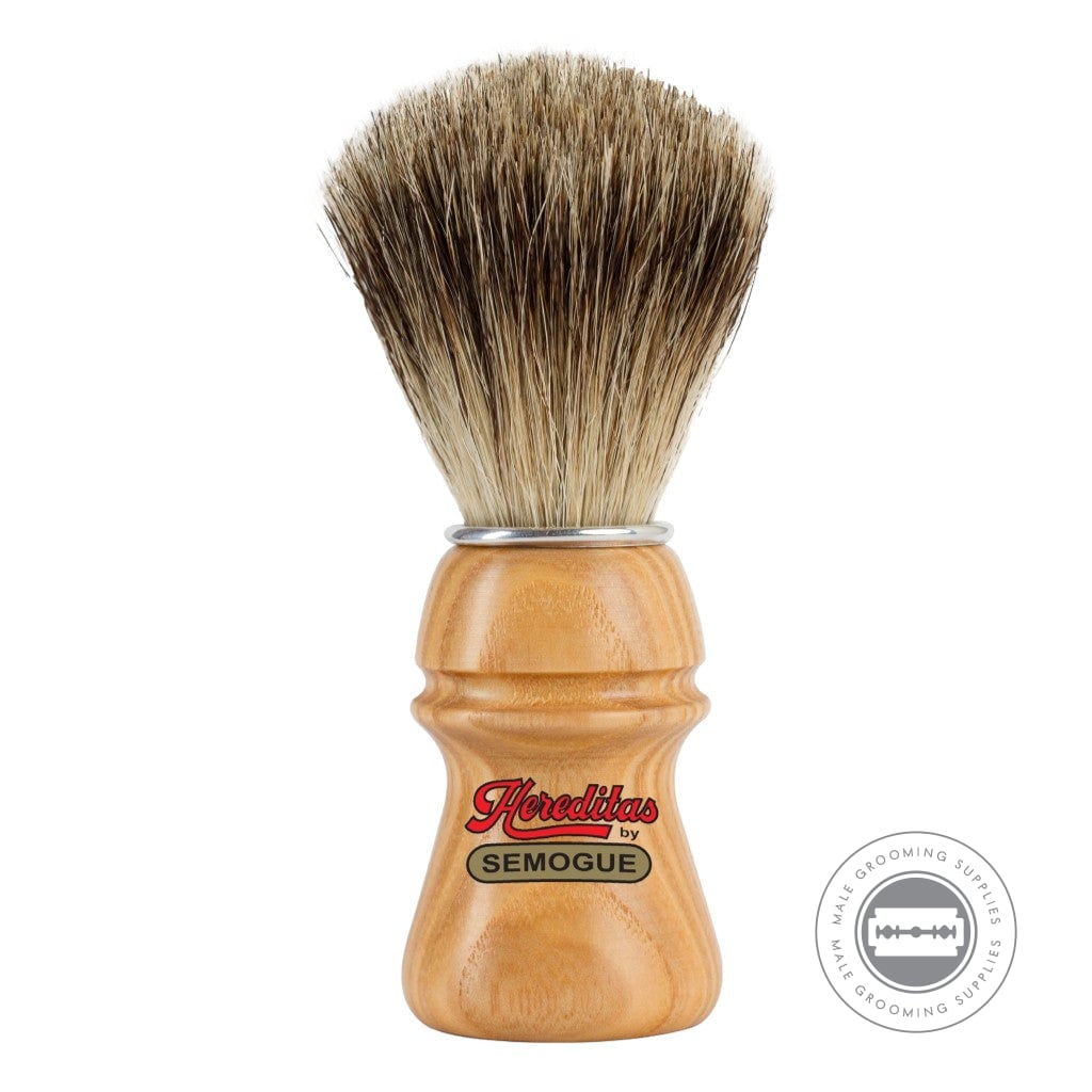 Semogue 2020 Best Badger shaving brush with natural ash wood handle and fan knot