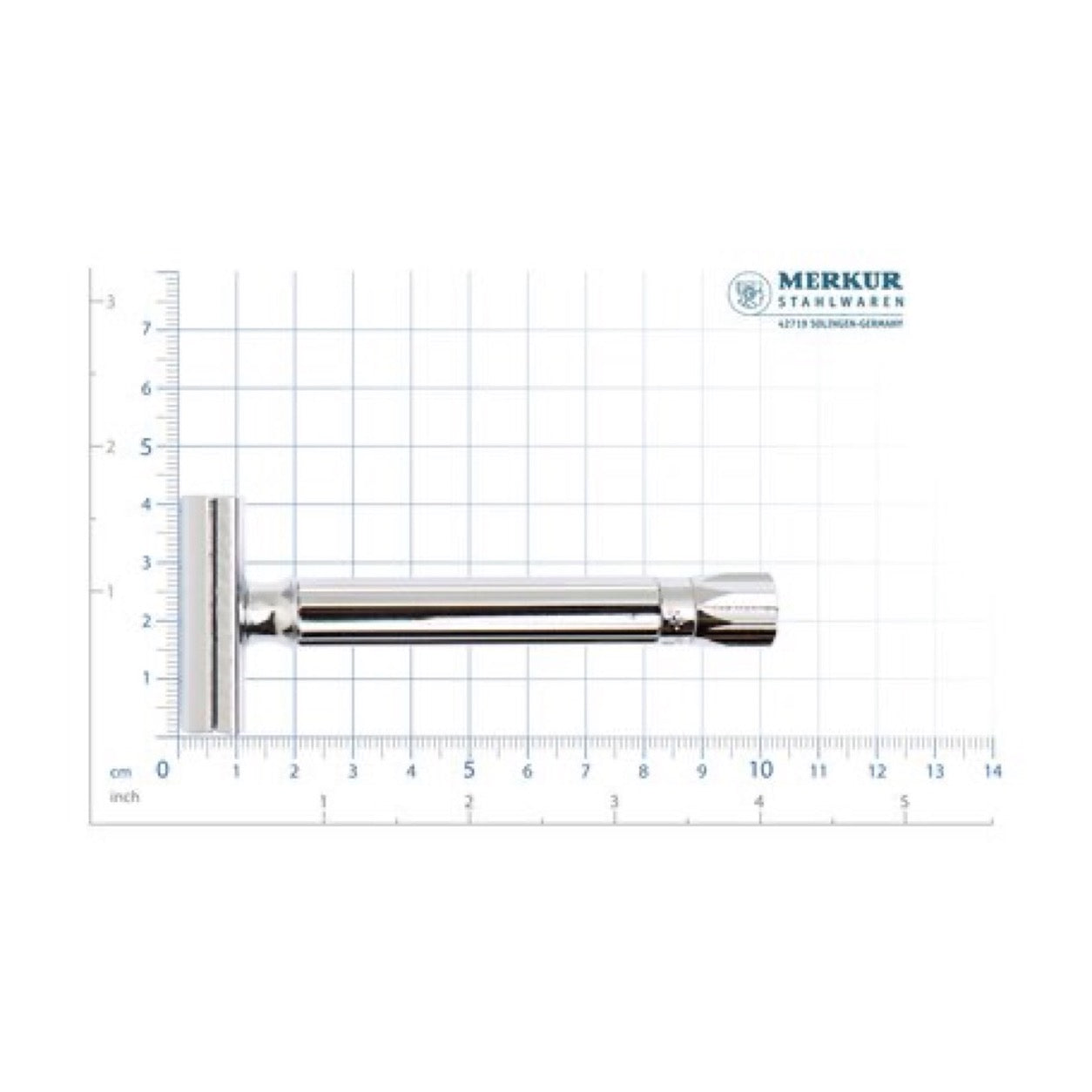 MERKUR 510 Progress Bright Chrome safety razor scale view