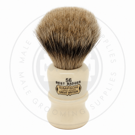 Simpson Fifty Series faux ivory Best Badger brush, 56 Best – Male Grooming Supplies