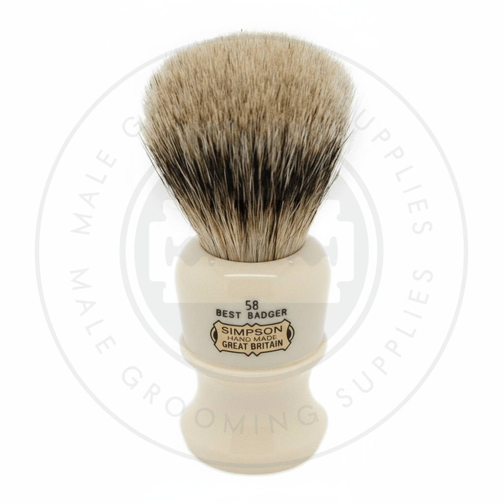 Simpsons Fifty Series faux ivory shaving brush with Best Badger hair - 58 Best