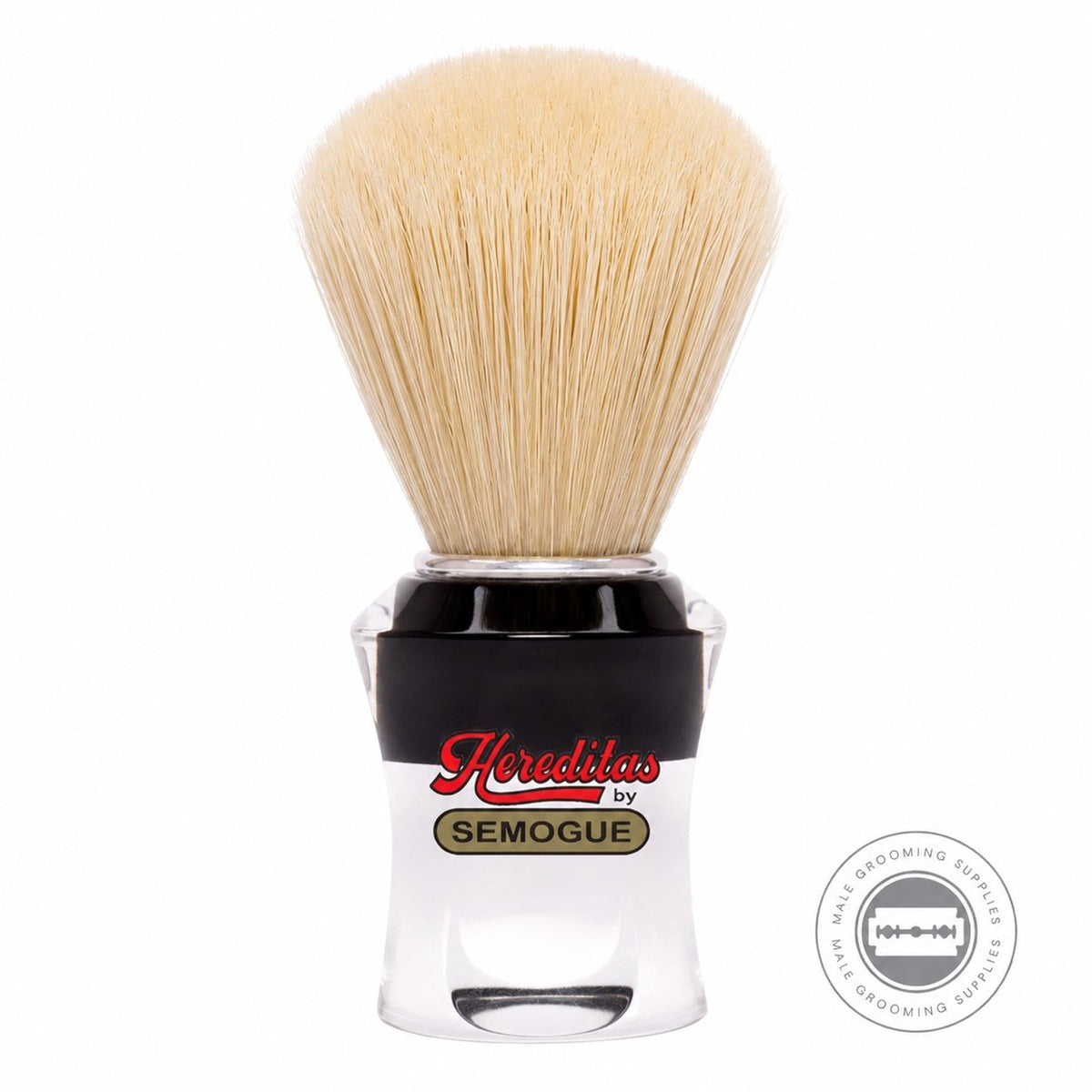 Semogue 610 Extra Boar Shaving Brush – Black & Clear Acrylic – Male Grooming Supplies