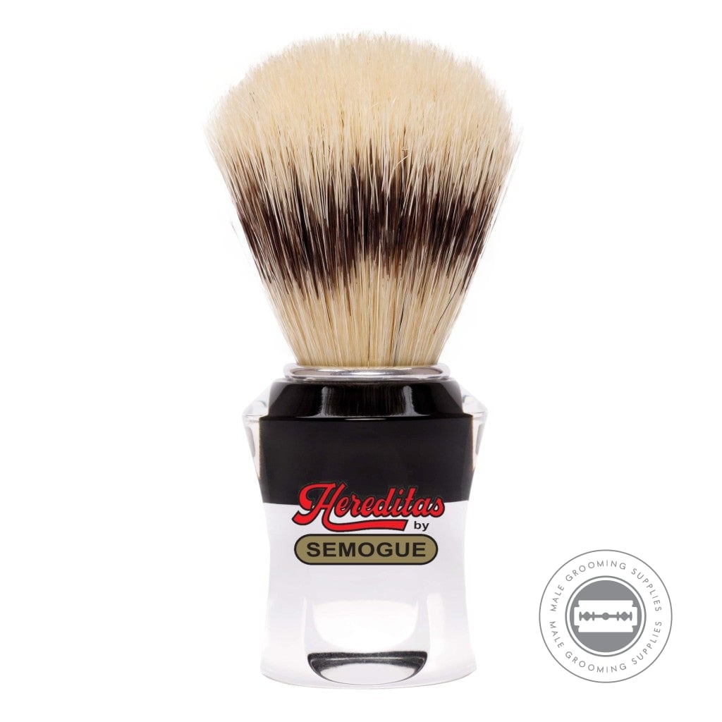 Semogue 620 Boar Shaving Brush With Extra IB Knot And Black And Clear Acrylic Handle