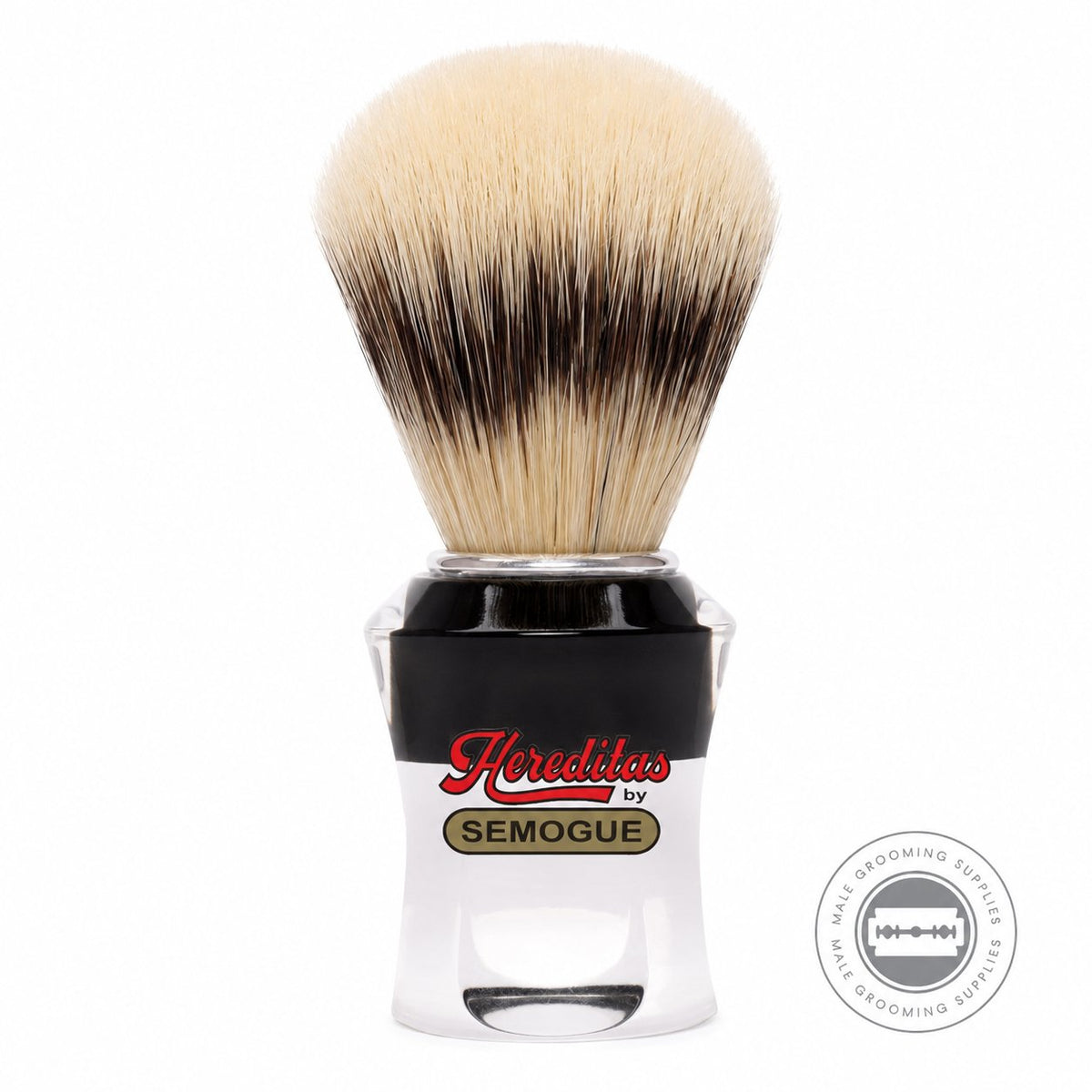 Semogue 620 Extra IB Boar Shaving Brush – Black & Clear Acrylic – Male Grooming Supplies