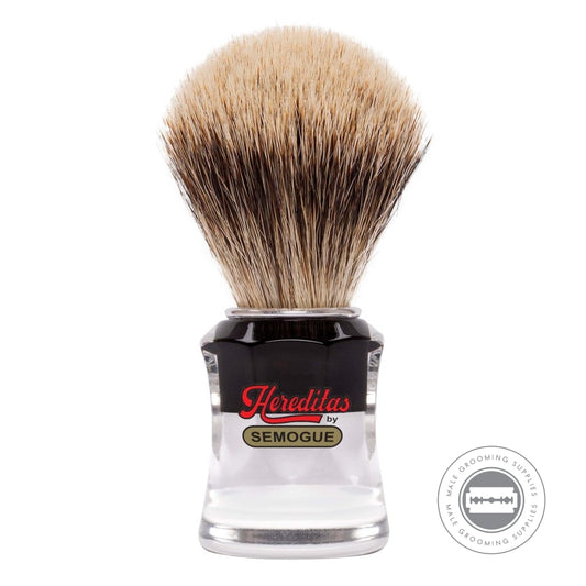 Semogue 730 HD Shaving Brush With Finest Badger Knot And Black And Clear Acrylic Handle