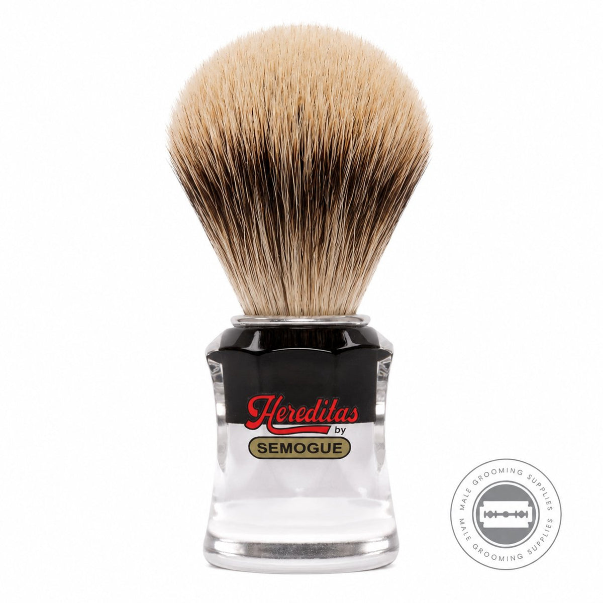 Semogue 730 HD Finest Badger Shaving Brush – Black & Clear Acrylic – Male Grooming Supplies