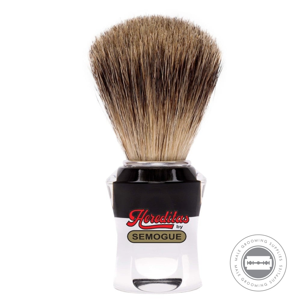 Semogue 750 Shaving Brush With Best Badger Knot And Black And Clear Acrylic Handle