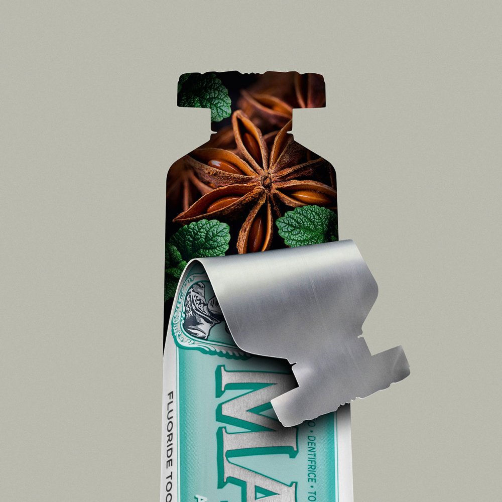 Marvis Anise Mint Toothpaste 85ml tube back detail