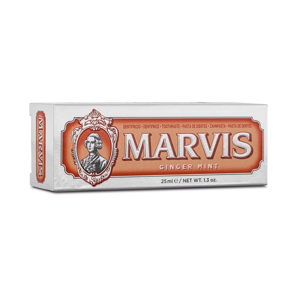 Marvis Ginger Mint Toothpaste 25ml tube side detail