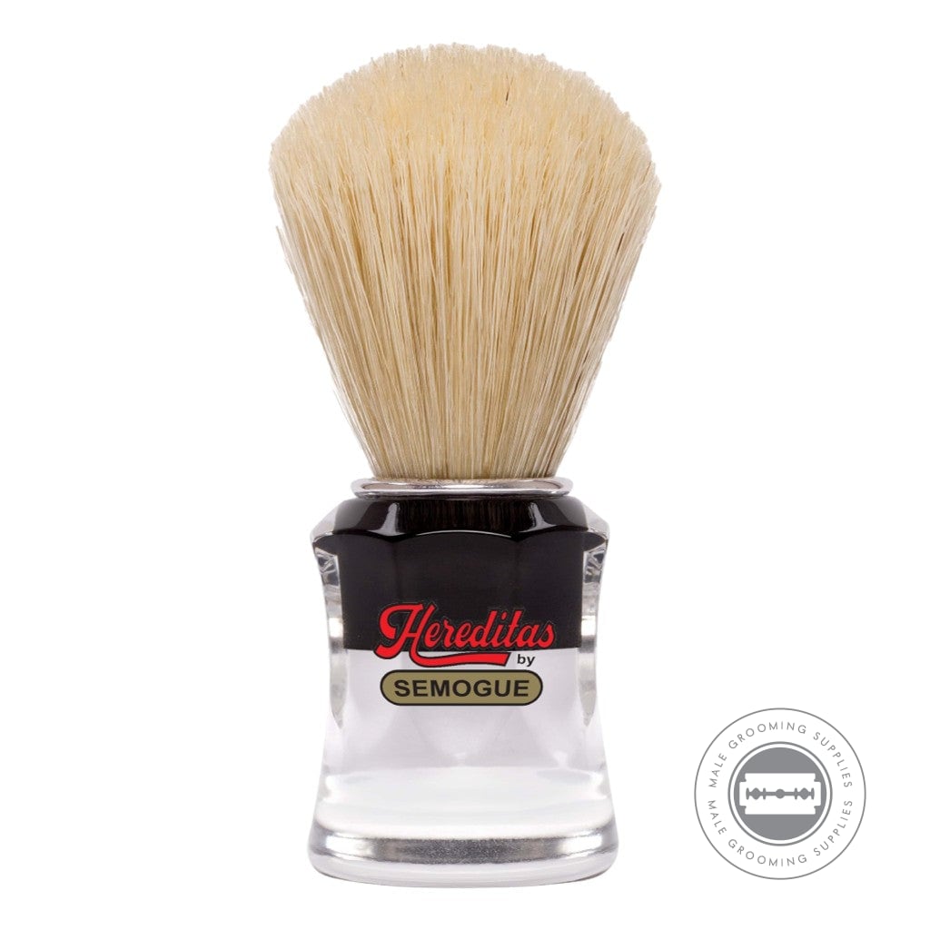 Semogue 820 Shaving Brush With Extra Boar Knot And Black And Clear Acrylic Handle