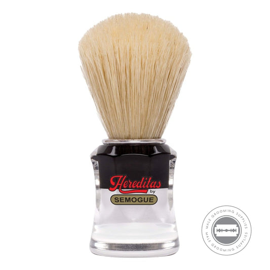 Semogue 820 Shaving Brush With Extra Boar Knot And Black And Clear Acrylic Handle