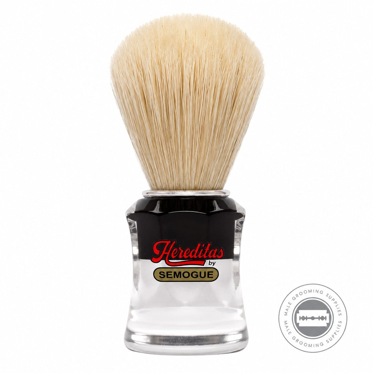 Semogue 820 Extra Boar Shaving Brush – Black & Clear Acrylic – Male Grooming Supplies
