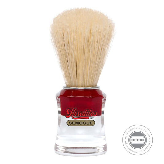 Semogue 820 Shaving Brush With Extra Boar Knot And Red And Clear Acrylic Handle