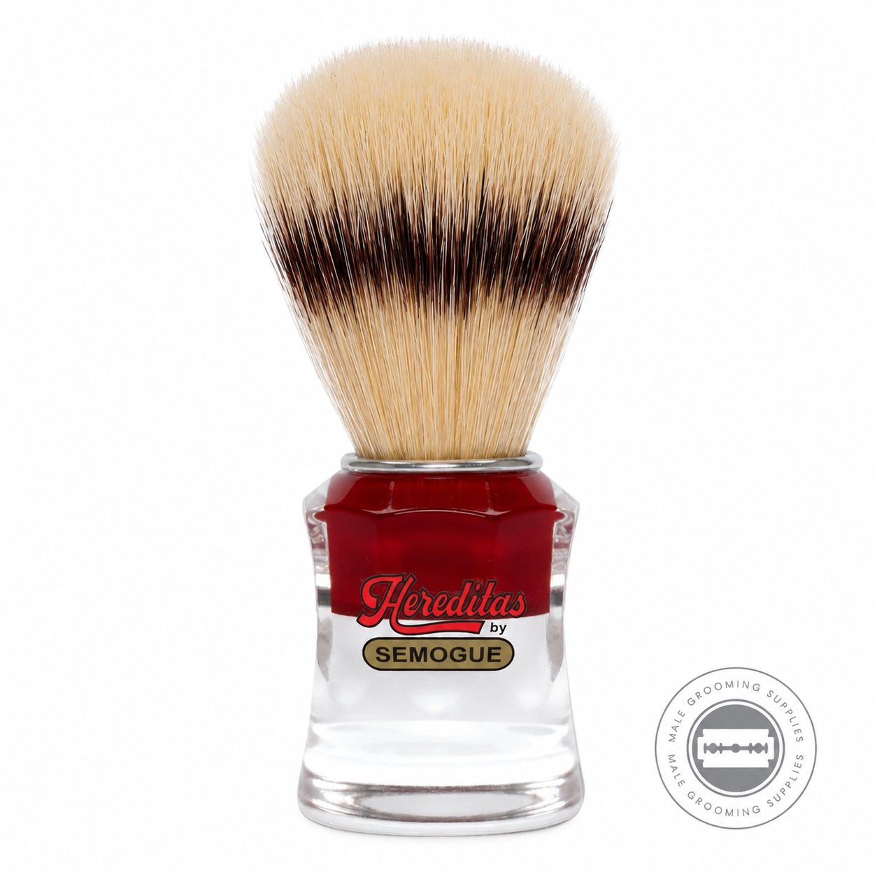 Semogue 830 Premium Boar Shaving Brush - Red & Clear Acrylic – Male Grooming Supplies