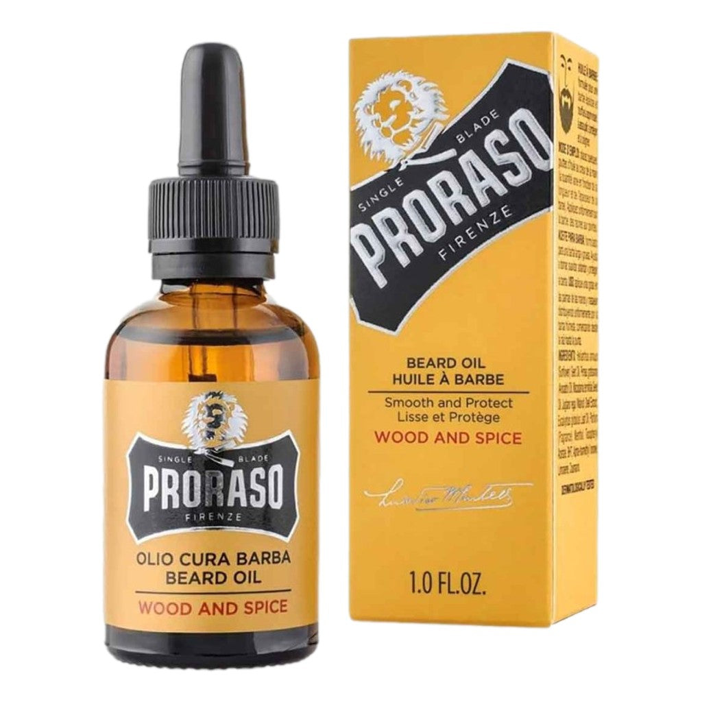 Proraso Wood And Spice Beard Oil 30ml for longer thicker beards