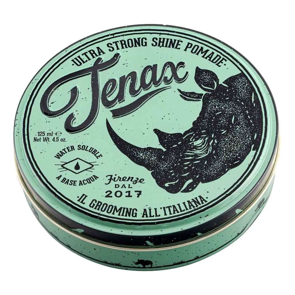 Tenax Extra Strong Hold Pomade 125ml aluminium jar for extra strong hold and high shine hair styling