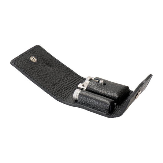 MERKUR 933 INOX travel safety razor open leather case