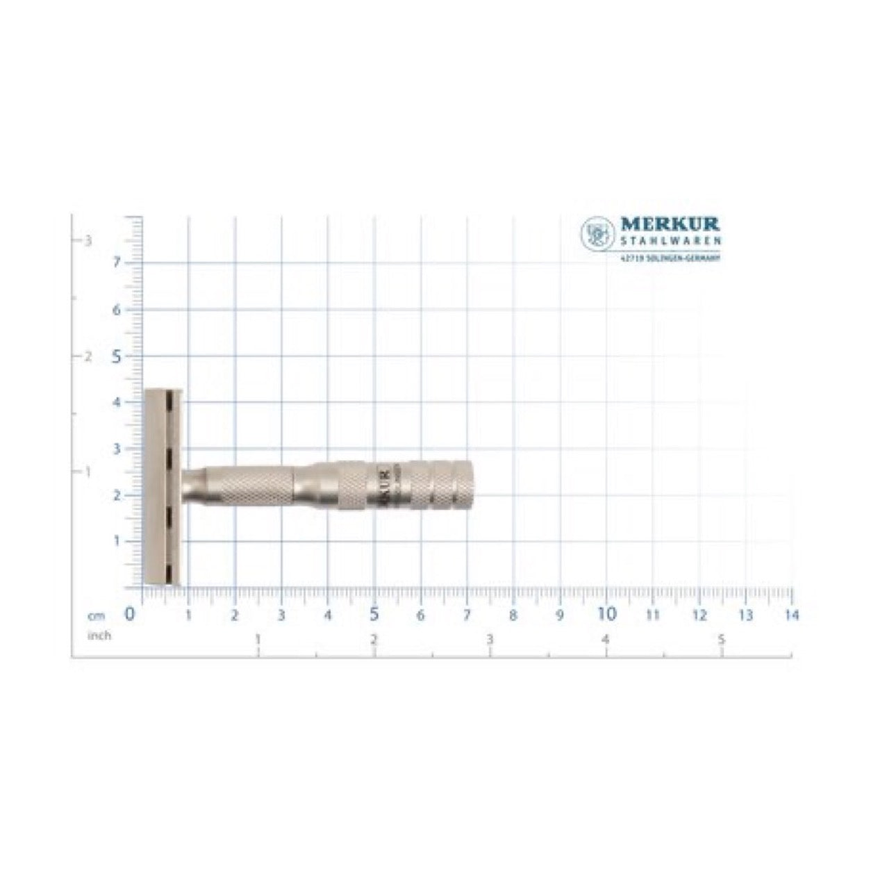 MERKUR 933 INOX travel safety razor scale view