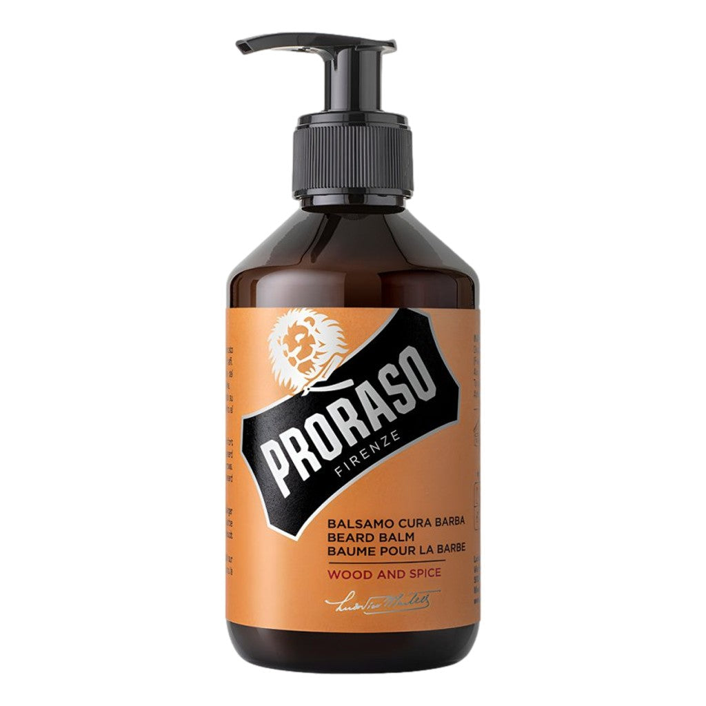 Proraso Professional Wood And Spice Beard Balm 300ml for softening new beard growth
