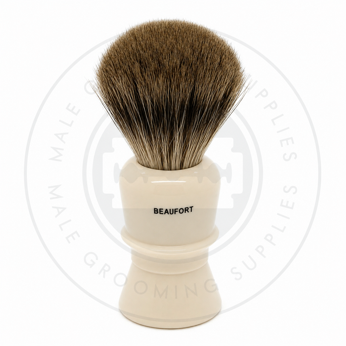 Simpson Beaufort faux ivory Pure Badger brush, B6 Back – Male Grooming Supplies