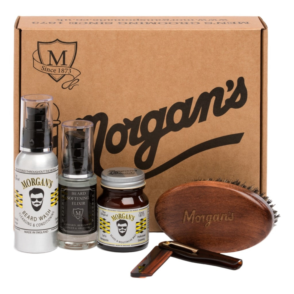 Morgan's Beard Grooming Gift Set With Elixir, Brush, Comb, Wash & Wax