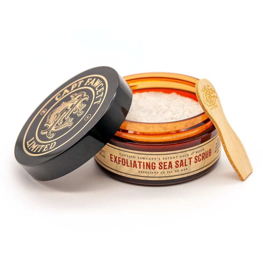 Captain Fawcett Exfoliating Salt Scrub 100ml Jar With Sea Salt And Almond Oil For Smooth, Radiant Skin