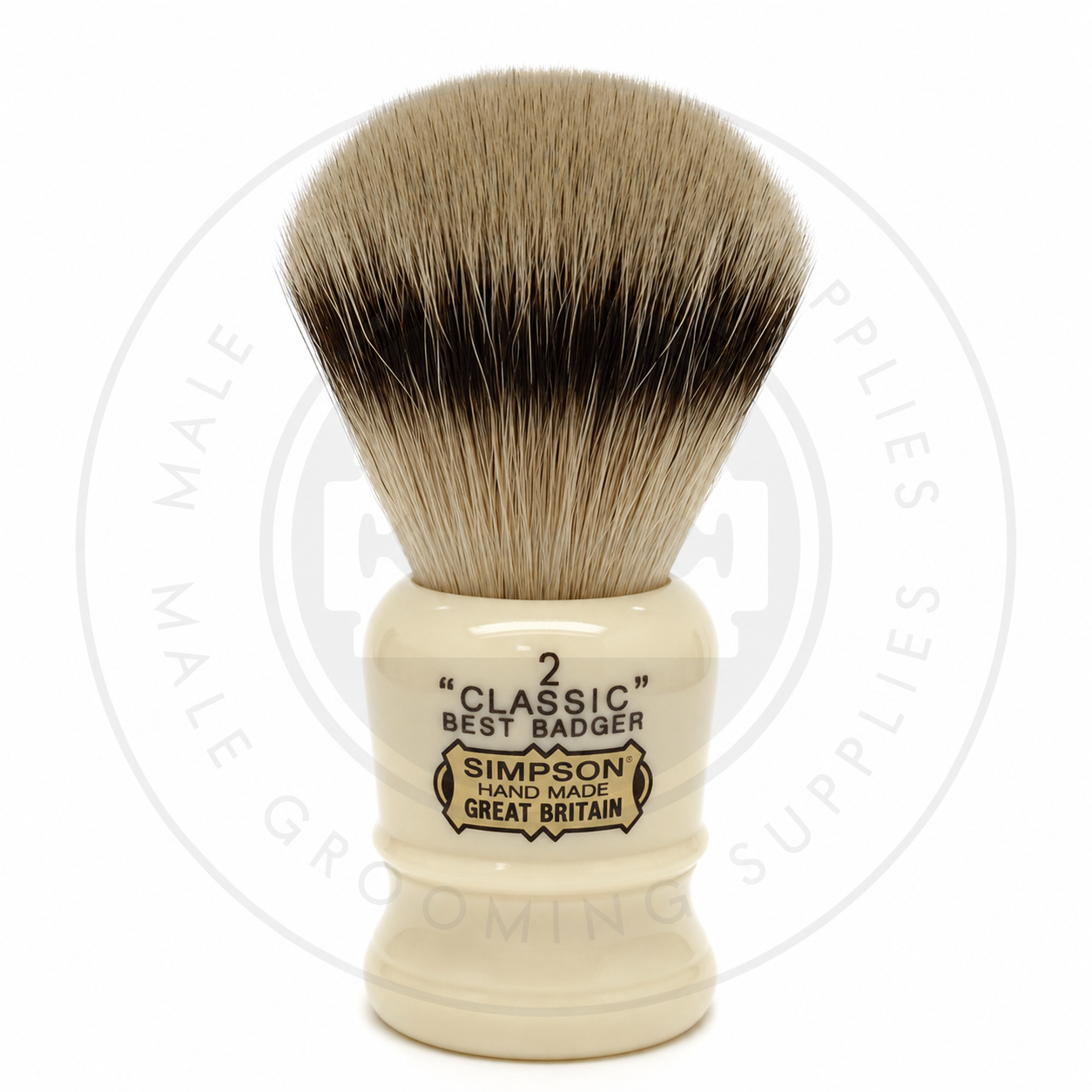 Simpson Classic 2 faux ivory Best Badger brush – Male Grooming Supplies