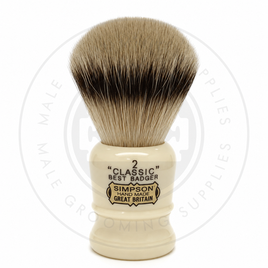Simpson Classic 2 faux ivory Best Badger brush – Male Grooming Supplies