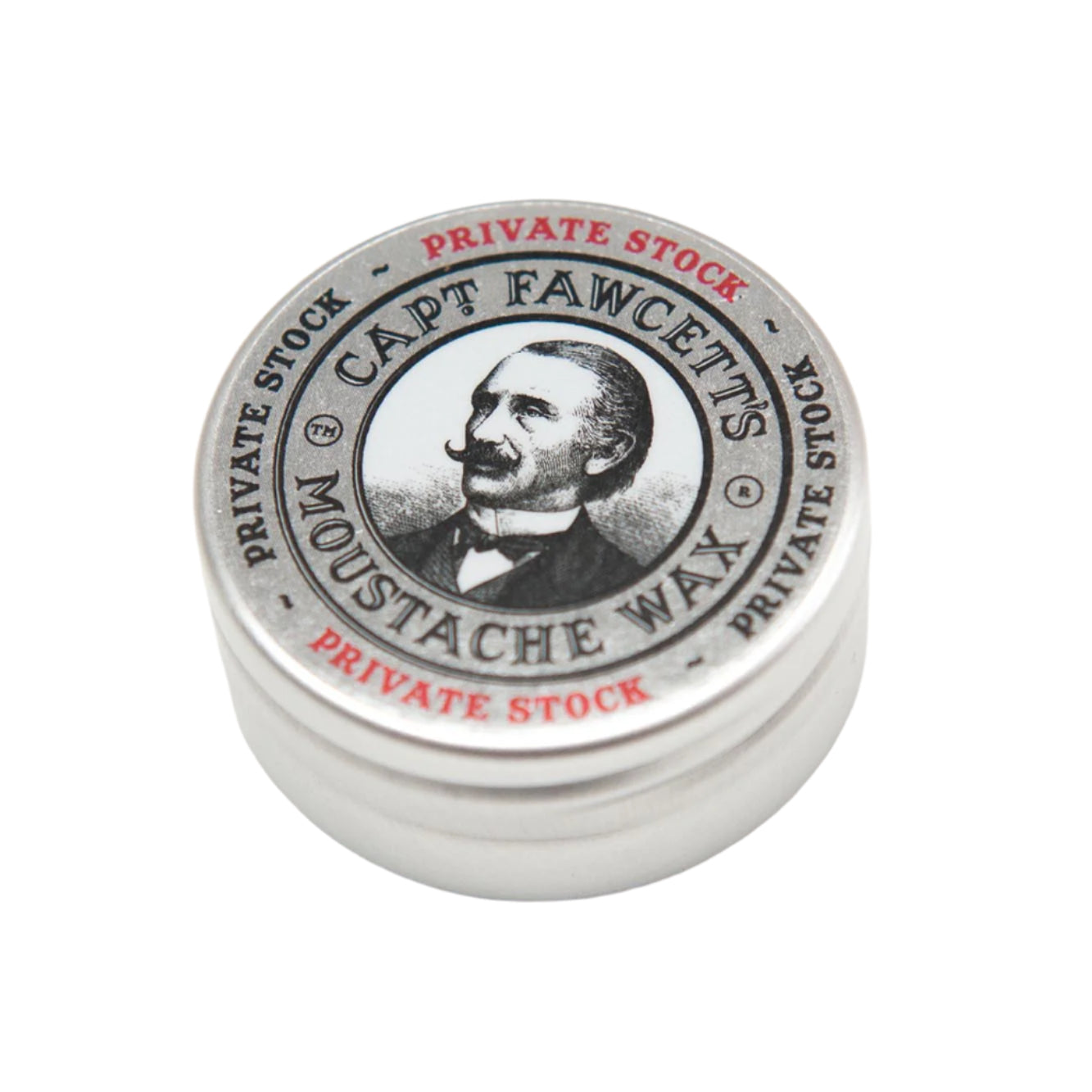 Capt Fawcett's Moustache Wax container on a white background