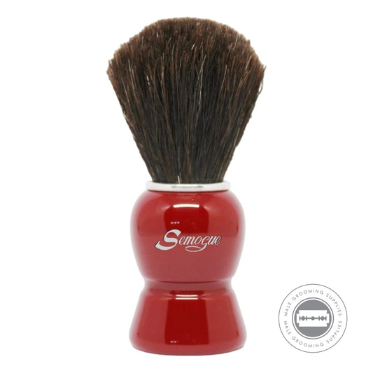 Semogue Galahad-C3 Imperial Red Shaving Brush With Premium Black Horse Knot And Glossy Resin Handle