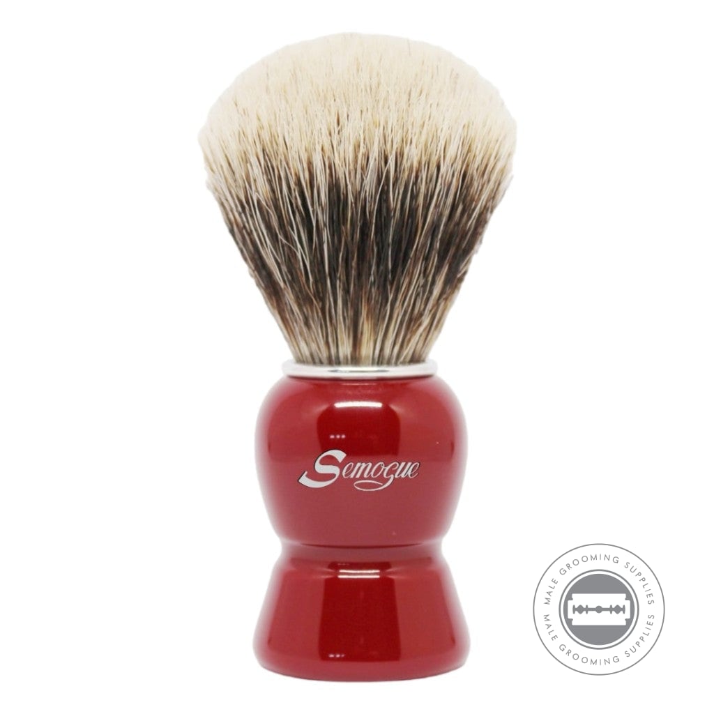 Semogue Galahad-C3 Imperial Red Shaving Brush With Finest Badger Knot And Glossy Resin Handle