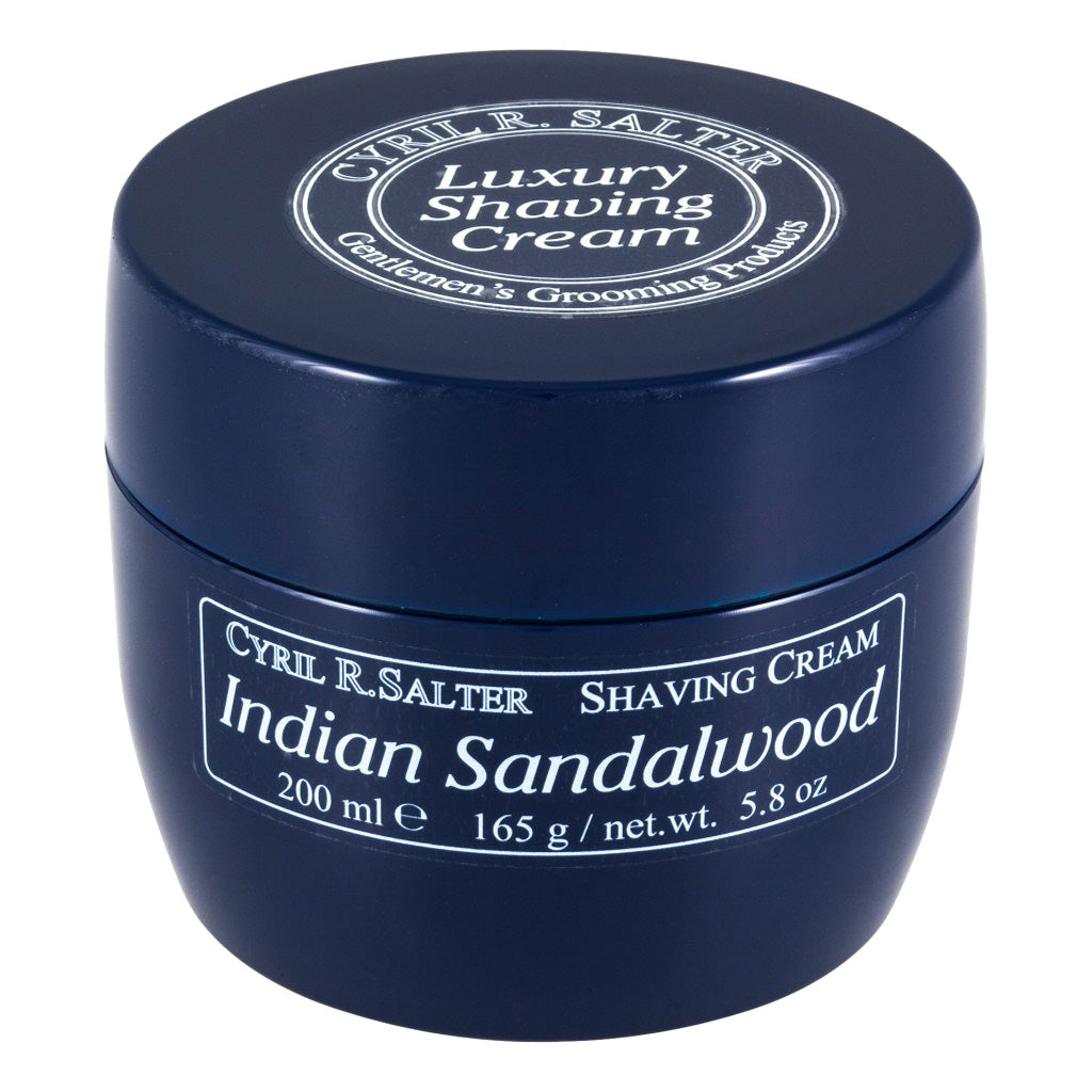 Cyril R. Salter Indian Sandalwood Shaving Cream, Classic 200ml Jar With Label.