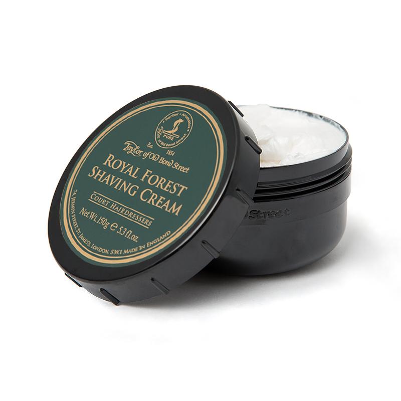 Taylor of Old Bond Street Royal Forest Shaving Cream – 150g Bowl, Fresh Citrus & Amber Fragrance.