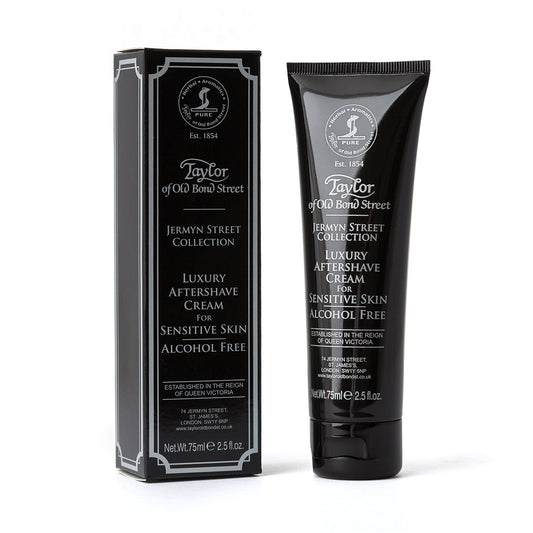 Taylor of Old Bond Street Jermyn Street Collection Aftershave Cream, 75ml Tube, Allergen-Free Formula For Sensitive Skin.