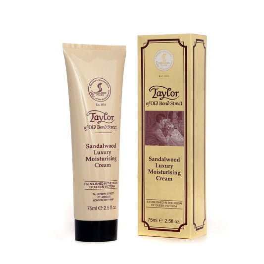 Taylor of Old Bond Street Sandalwood Moisturising Cream 75ml – Hydrating Face And Body Cream With Masculine Fragrance.