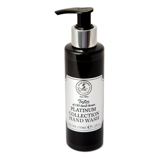 Taylor of Old Bond Street Platinum Hand Wash 150ml Bottle – Black with Pump Dispenser