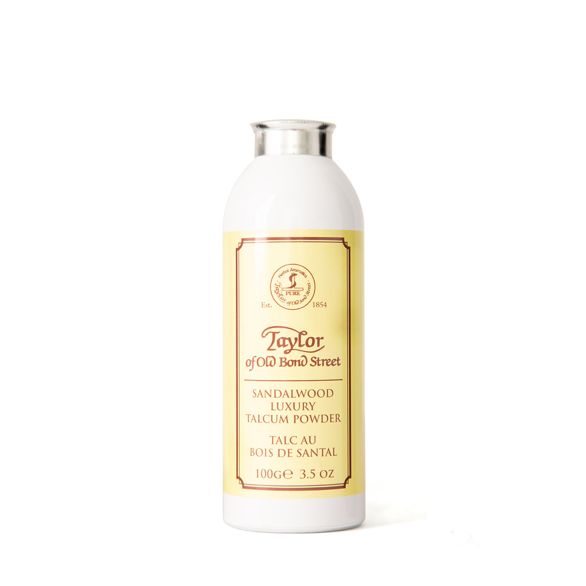 Taylor of Old Bond Street Sandalwood Talcum Powder 100g, Classic British Grooming Product To Absorb Moisture And Refresh Skin.