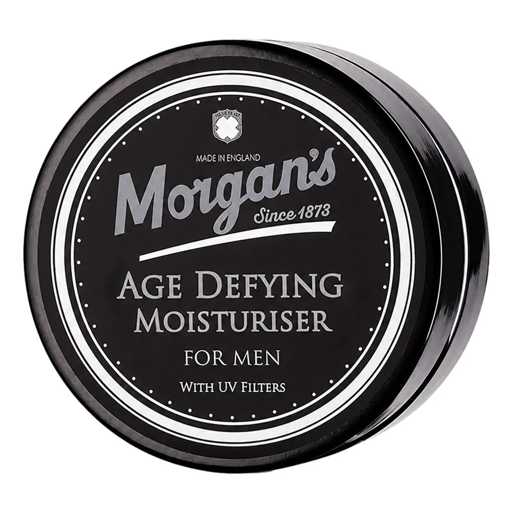 Morgan's Age Defying Moisturizer for men jar on a white background