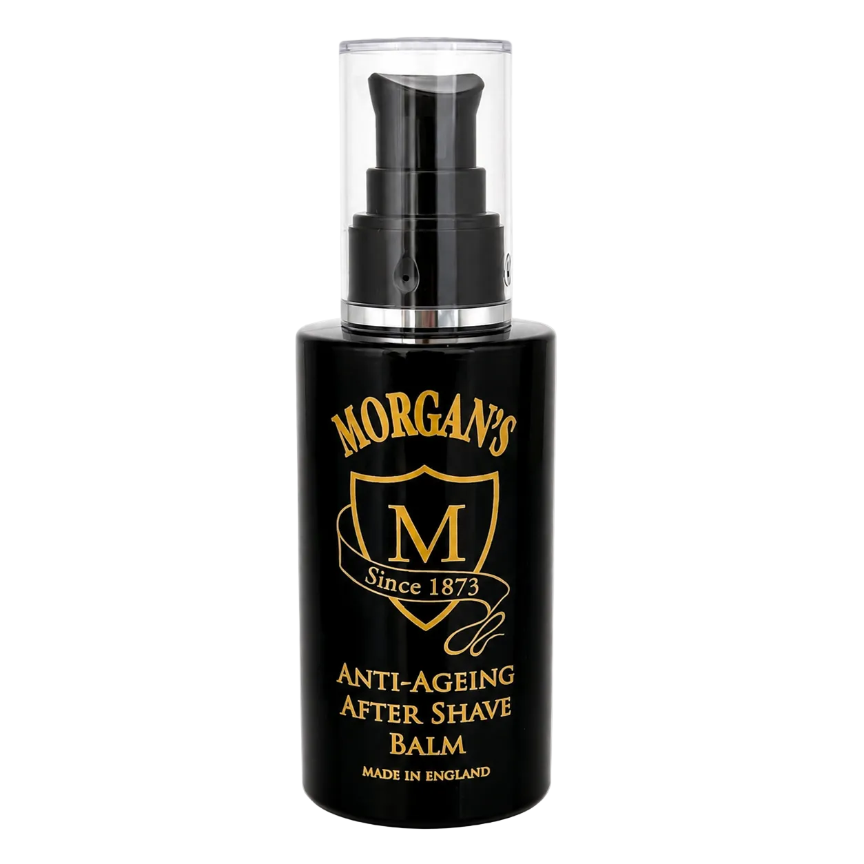 Morgan's anti-ageing after shave balm bottle on a white background