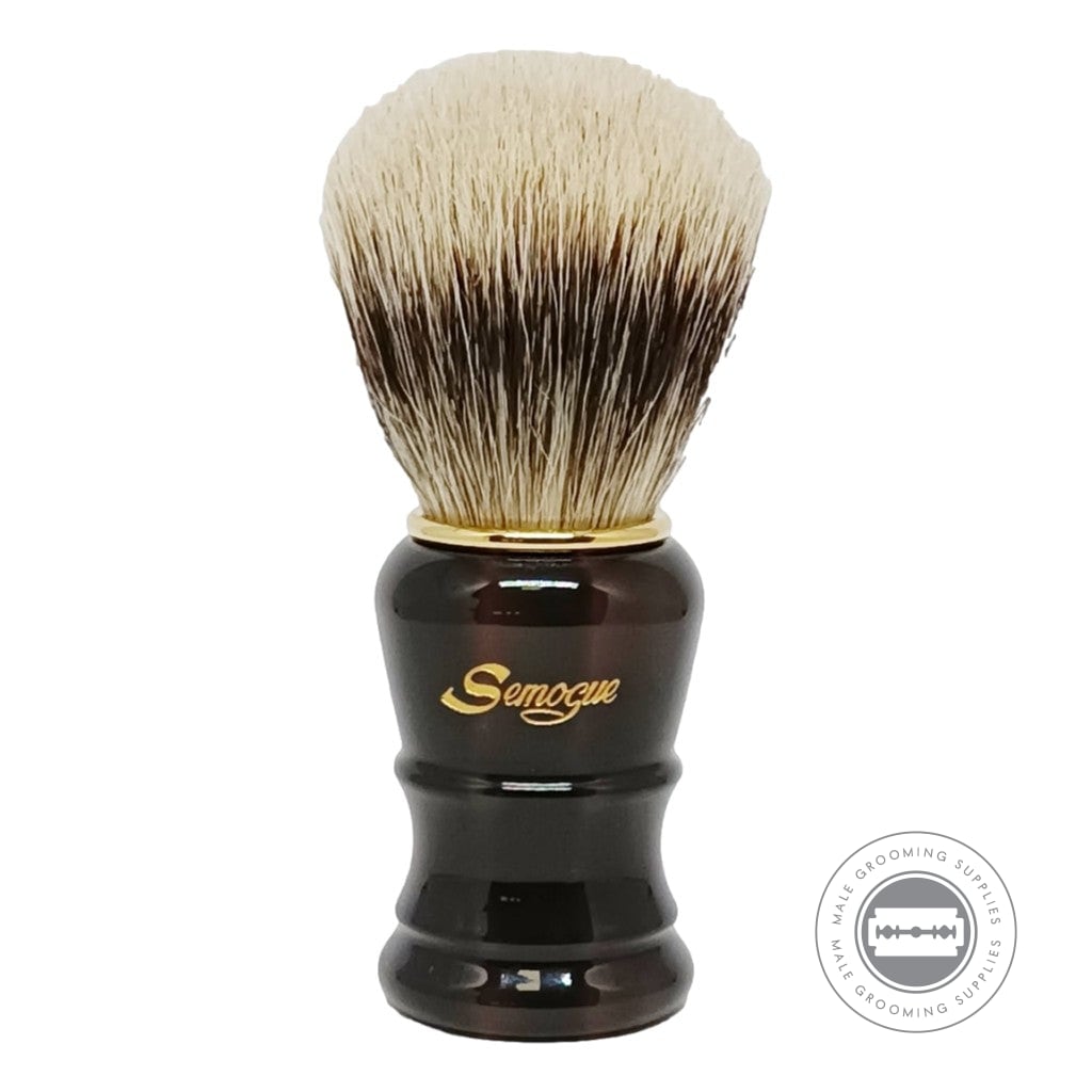 Semogue Pegasus-C7 Shaving Brush With Glossy Tortoiseshell Handle And Finest Mistura Knot, 26mm Fan Shape.