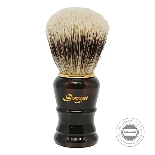 Semogue Pegasus-C7 Shaving Brush With Glossy Tortoiseshell Handle And Finest Mistura Knot, 26mm Fan Shape.