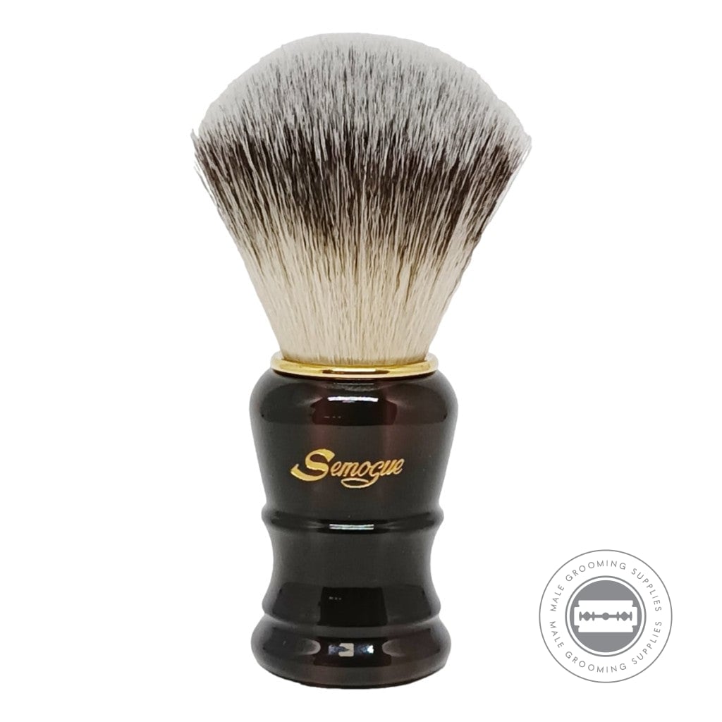 Semogue Pegasus-C7 Tortoiseshell Shaving Brush With Alchemy1 Synthetic Knot And Brass Ring