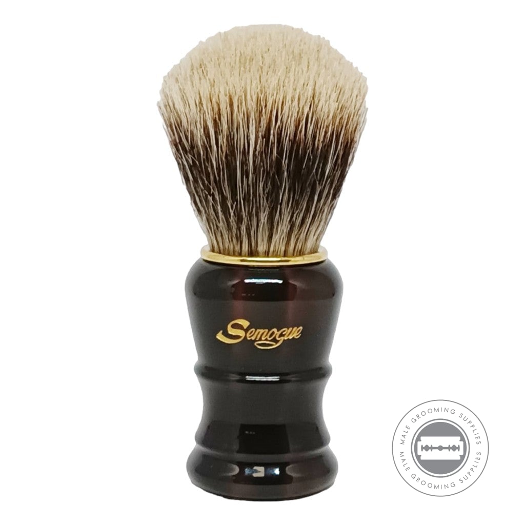 Semogue Pegasus-C7 Tortoiseshell Shaving Brush With Finest Badger Knot And Brass Ring