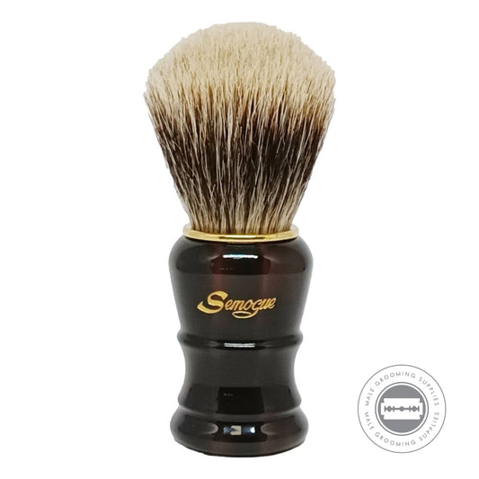 Semogue Pegasus-C7 Tortoiseshell Shaving Brush With Finest Badger Knot And Brass Ring