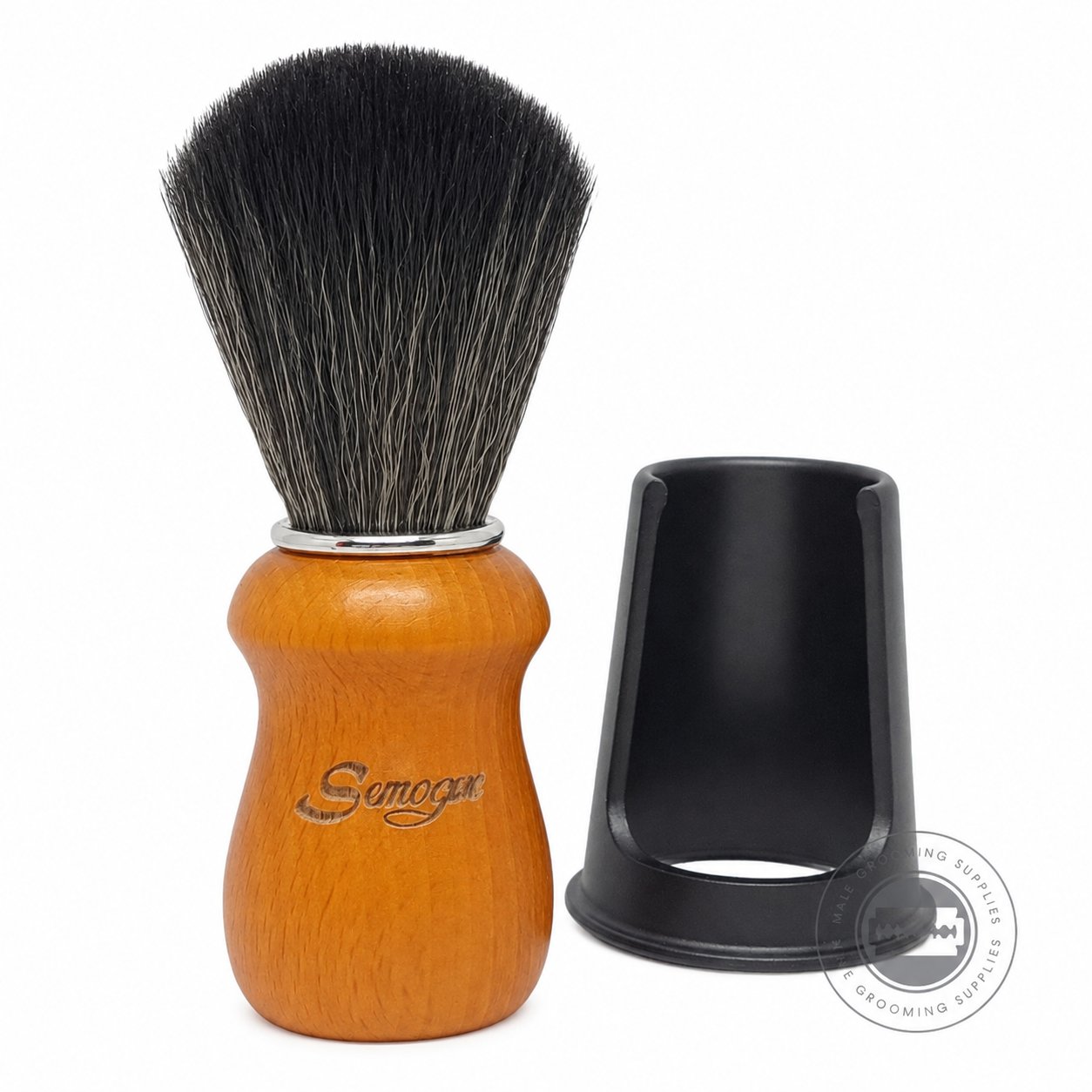 Semogue Pharos-C3 Synthetic Shaving Brush – Yellow Beech Wood – Male Grooming Supplies