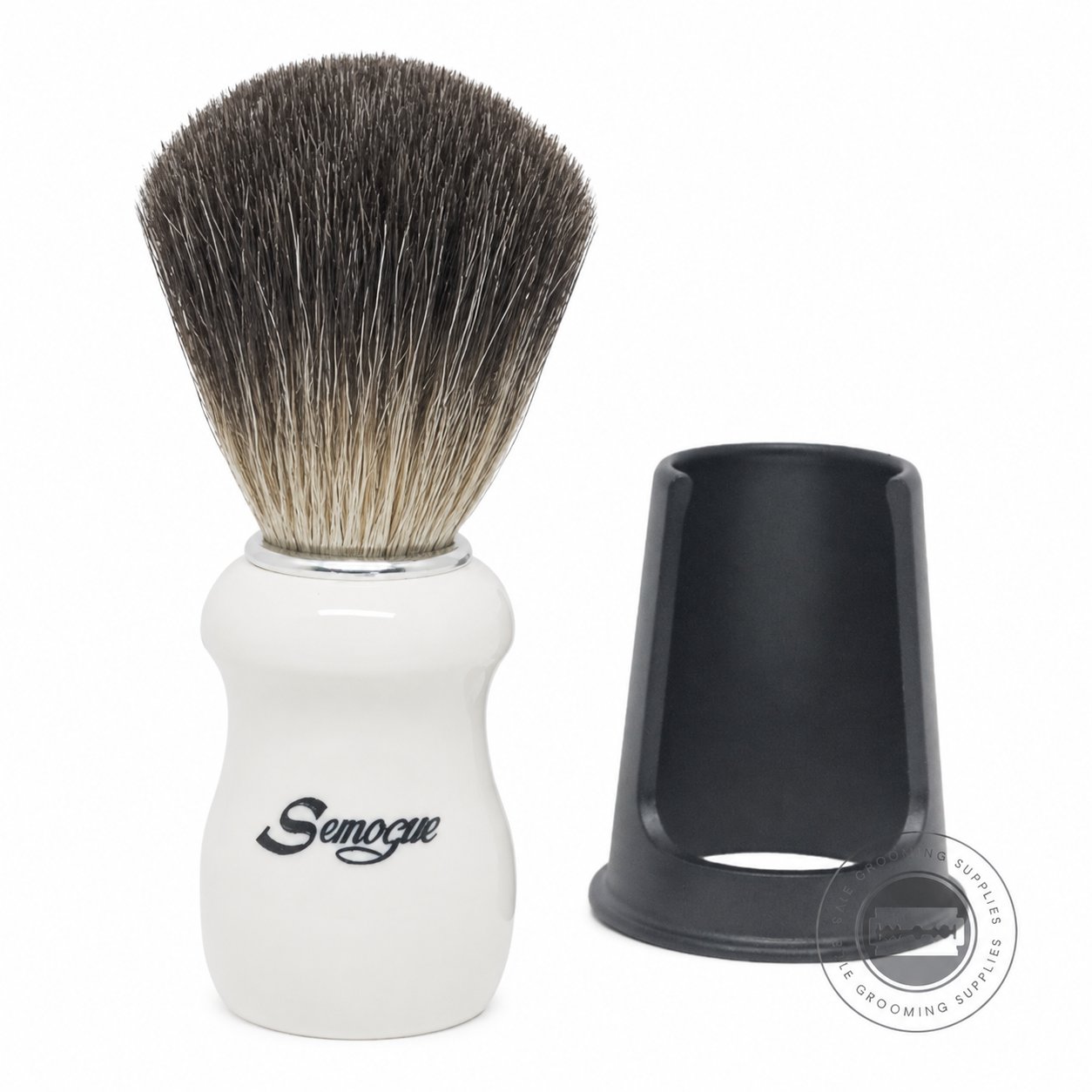 Semogue Pharos-C3 Pure Grey Badger Shaving Brush – Arctic White – Male Grooming Supplies